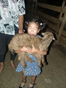 La petite fille et la petite chèvre