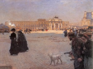 Giuseppe De Nittis - La place du Carrousel et  les ruines du palais des Tuileries, 1882